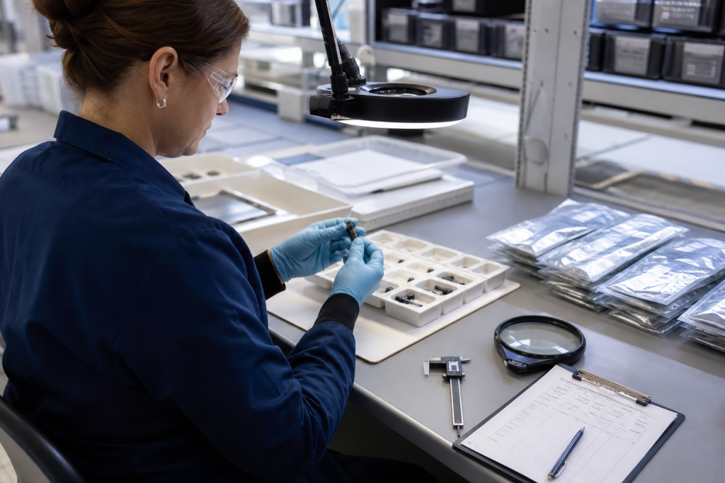 Incoming quality inspection process in a medical device parts facility