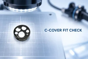 Endoscope C-cover prepared for fit and edge inspection